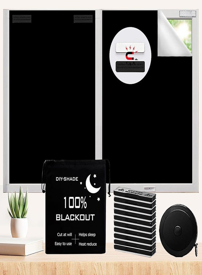 BirdNest غطاء نافذة معتم بنسبة 100%، ستائر معتمة مغناطيسية، ستائر نوافذ معتمة بدون حفر، ستائر تعتيم يمكنك قصها بنفسك لغرفة النوم، والسيارة الترفيهية، وغرفة الأطفال، وغرفة الوسائط (79 بوصة × 57 بوصة). - Image 1